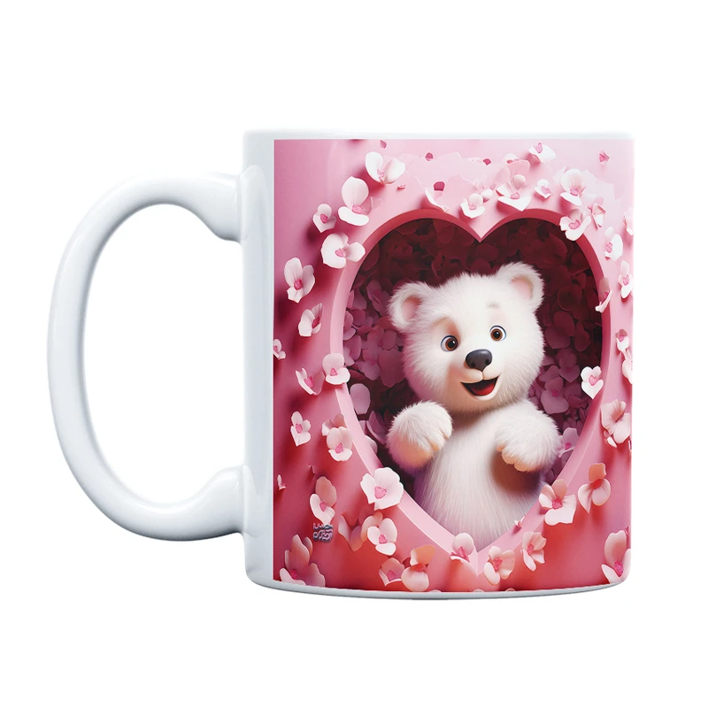 ماگ حس آمیزی طرح عاشقانه مدل قلب زیبا کد 89