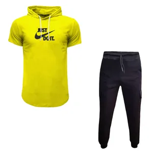 ست تی شرت کلاه دار و شلوار مردانه مدل JUST  Y کد 1020