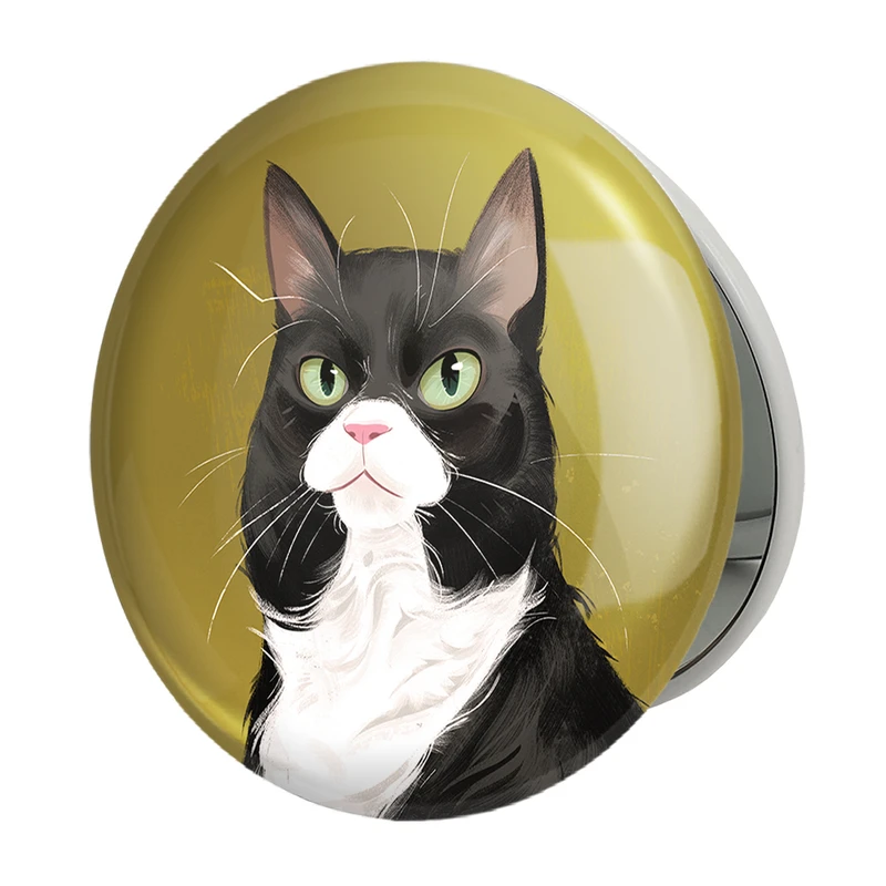 آینه جیبی خندالو طرح گربه مدل تاشو کد 28235 