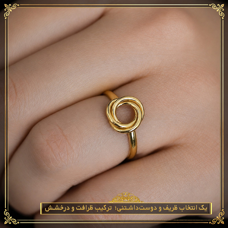 انگشتر طلا 18 عیار زنانه طلای معتمدی مدل گل رز - 9