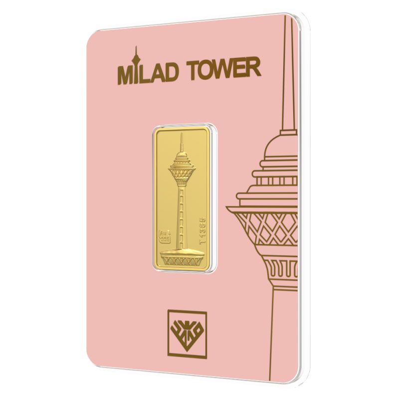 شمش طلا 24 عیار طلای محمد مدل برج میلاد کد SM2000 - - 2