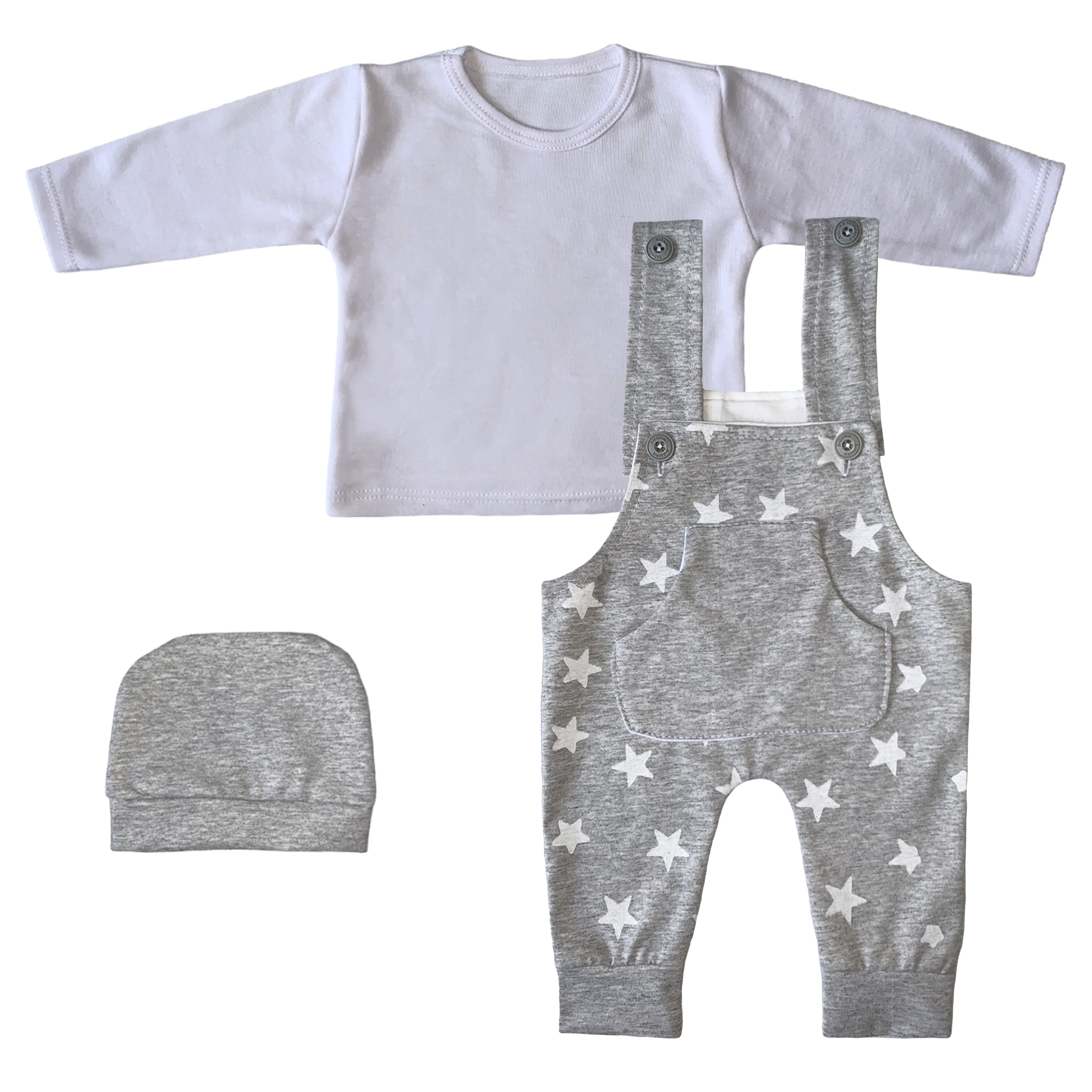 ست 3 تکه لباس نوزادی طرح ستاره کد FF-301