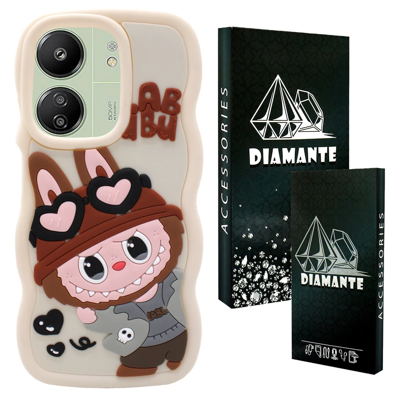 کاور دیامانته مدل Cream Bk مناسب برای گوشی موبایل شیائومی Redmi 13C