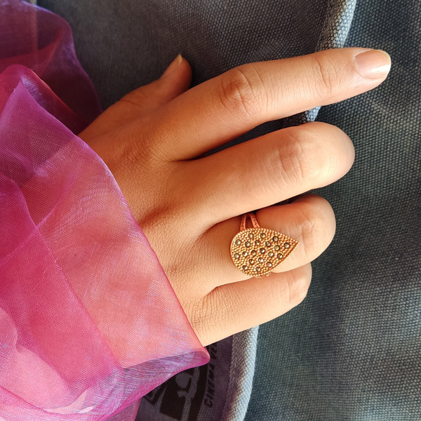 انگشتر زنانه مدل مارگازیت اشکی کد JW347 انگشتر زنانه مدل مارگازیت اشکی کد JW347