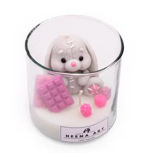 شمع دستساز مدل شیشه و خرگوش گوش دراز 