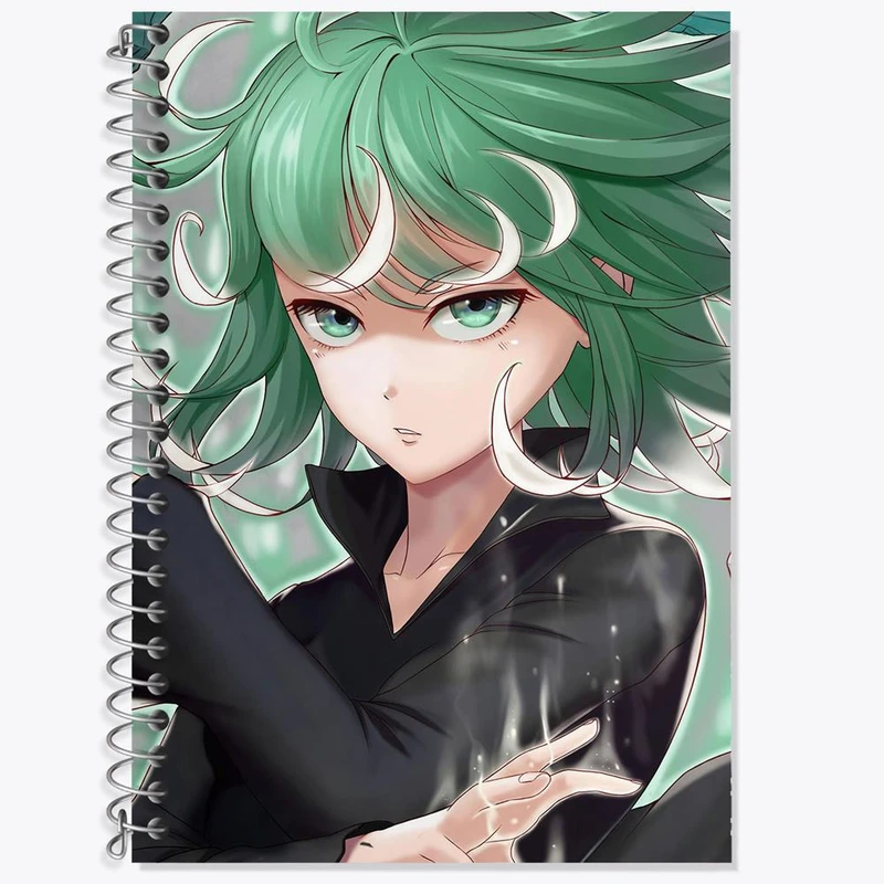 دفتر زبان 50 برگ خندالو مدل دو خط طرح تاتسوماکی انیمه مرد تک مشتی One Punch Man کد 11367