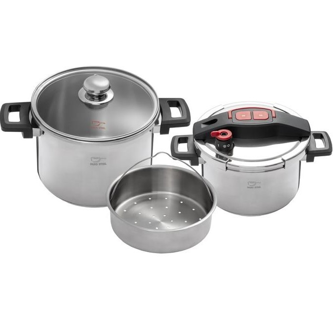 زودپز دوقلو پارس استیل مدل کلیپسو گنجایش 4 و 6 لیتر