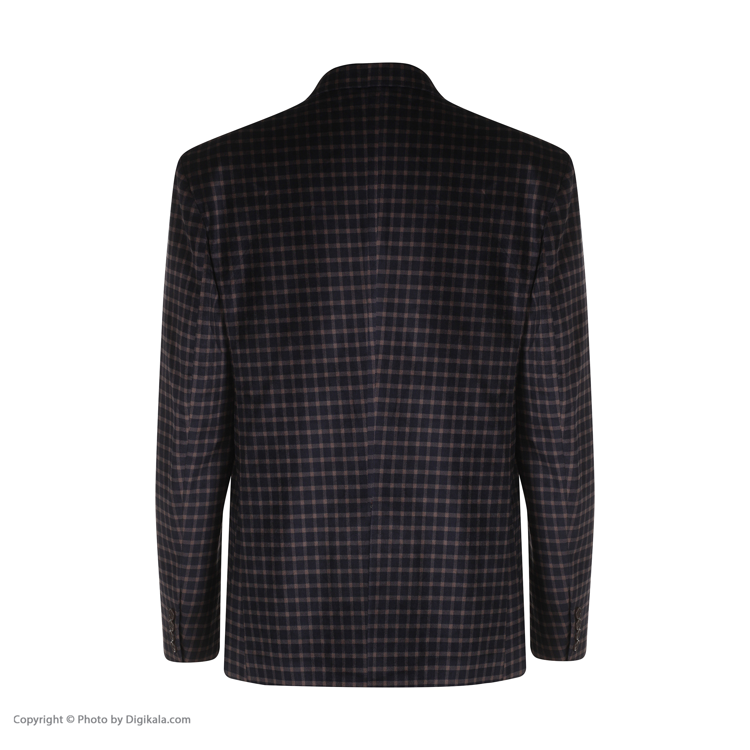 کت تک مردانه مدل مخمل چهارخانه-SH رنگ قهوه ای تیره