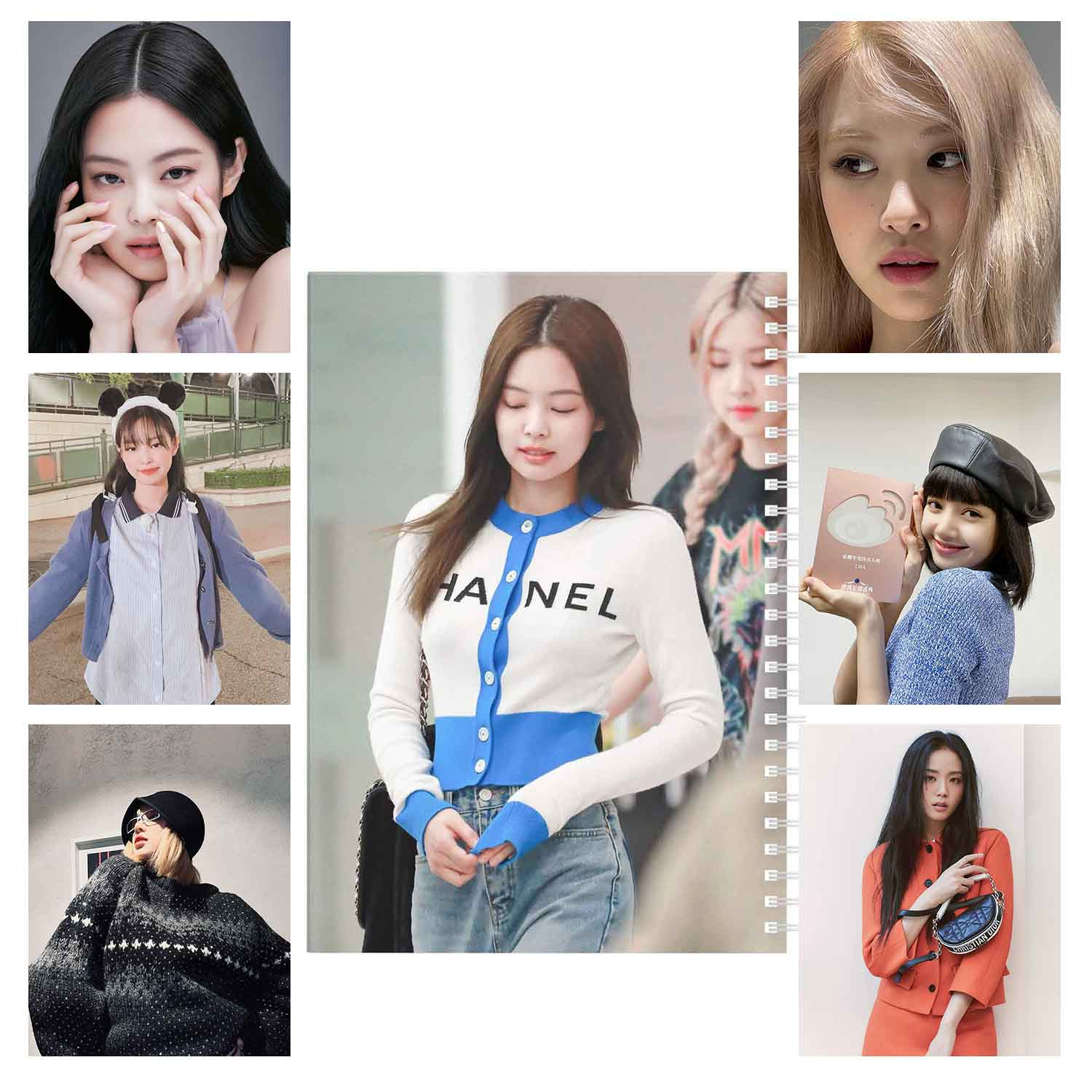 دفتر باژیکان مدل Black Pink کد 20211243 به همراه پوستر مجموعه 6 عددی