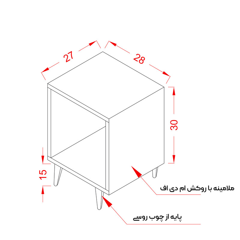 میز پاتختی مدل کلاسیک کد D1-SH04