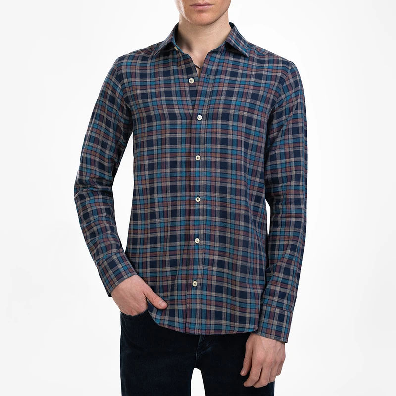 پیراهن آستین بلند یقه برگردان مردانه ام کی مدل 1849