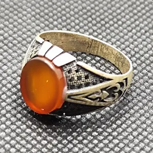 انگشتر نقره مردانه مدل سنگ عقیق اسپرت کد 54