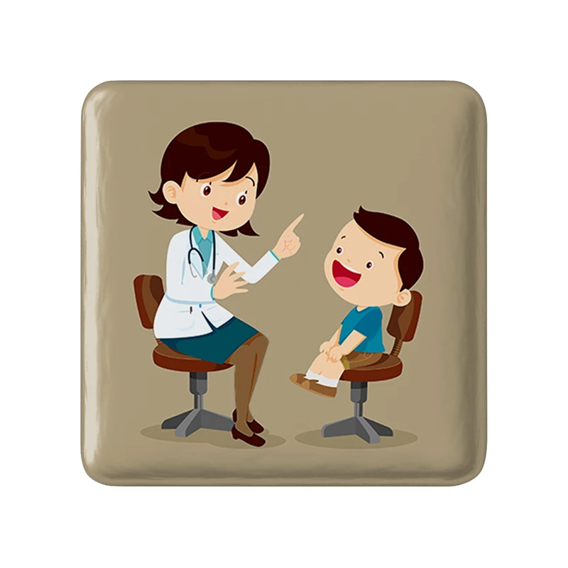 پیکسل خندالو طرح پزشک و پرستار کودکانه مدل مربعی کد 36495