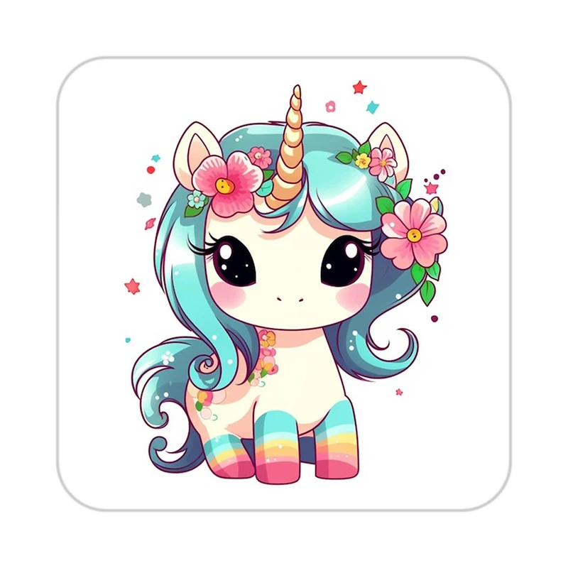 زیر لیوانی کاکتی طرح اسب تک شاخ و یونیکورن مدل mp31443