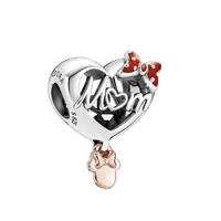 آویز گردنبند نقره زنانه پاندورا مدل Minnie mouse mom heart 6517