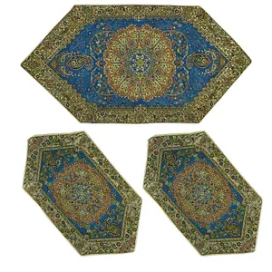 ست 3 تکه رومیزی ترمه مدل افشار کد QK3-3