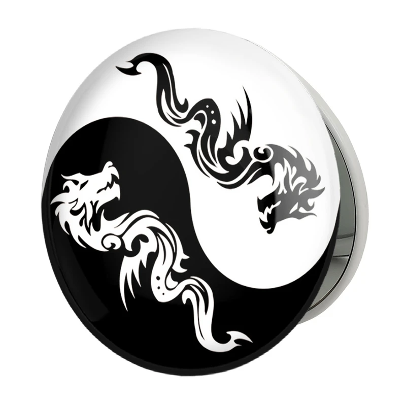 آینه جیبی خندالو طرح یین و یانگ مدل تاشو کد 30525