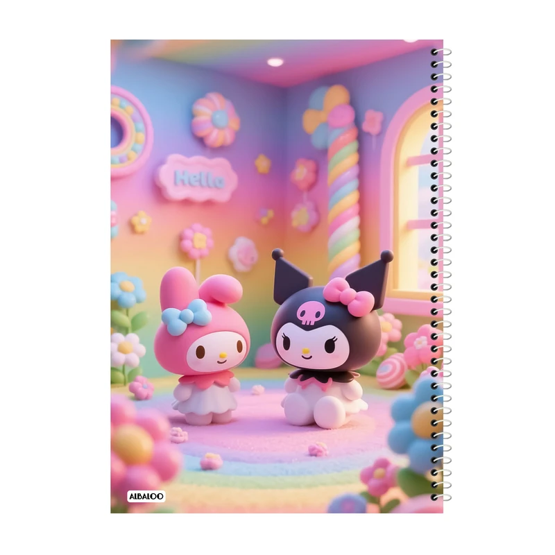 دفتر مشق 50 برگ آلبالو طرح کرومی کد 2364