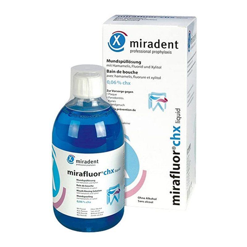 دهان شویه میرادنت مدل mirafluor حجم 500 میلی لیتر