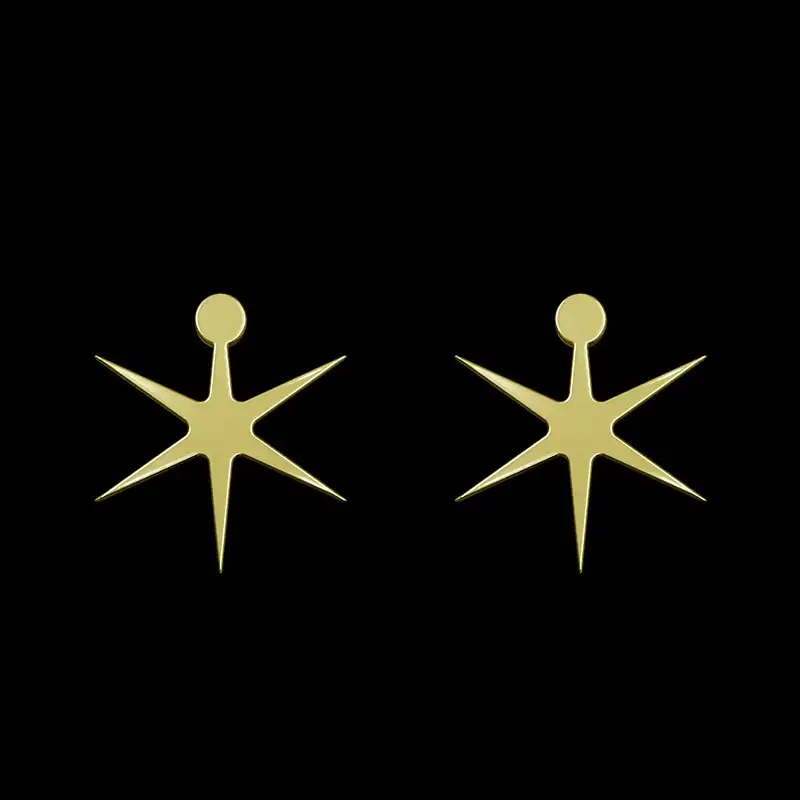 گوشواره طلا 18 عیار زنانه مدوپد مدل ستاره کد GA1-15435