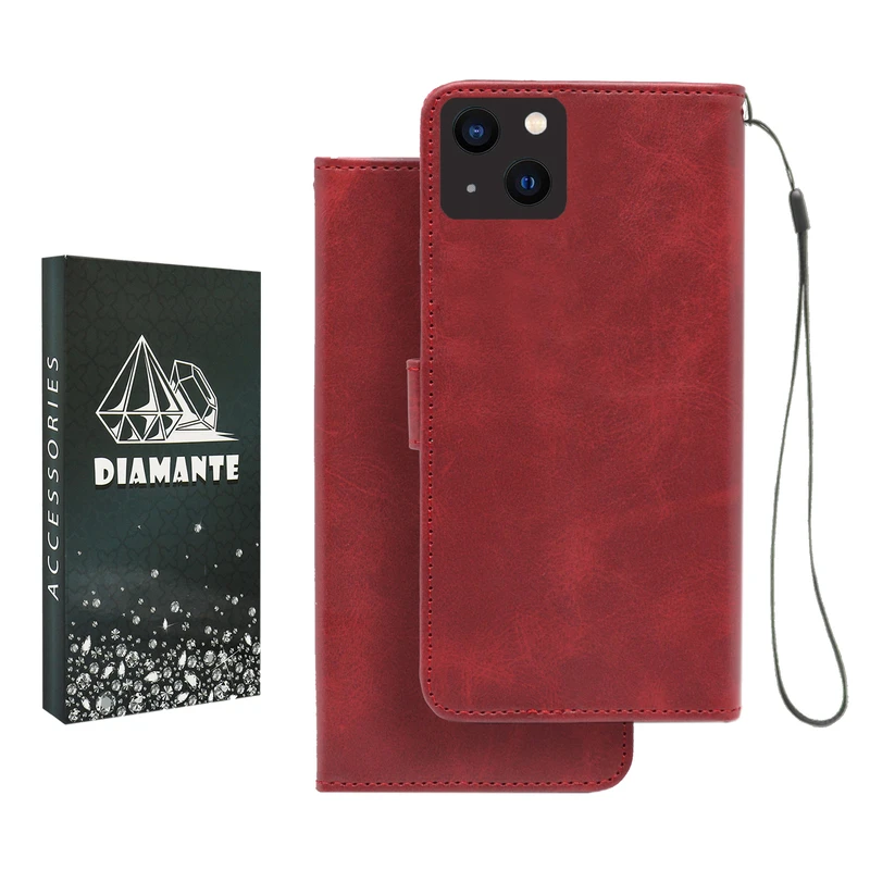 کیف کلاسوری دیامانته مدل Mortand Bk مناسب برای گوشی موبایل اپل iPhone 15 به همراه بندآویز