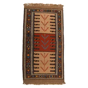 گلیم دستبافت دومتری طرح سفره کردی کد 140412