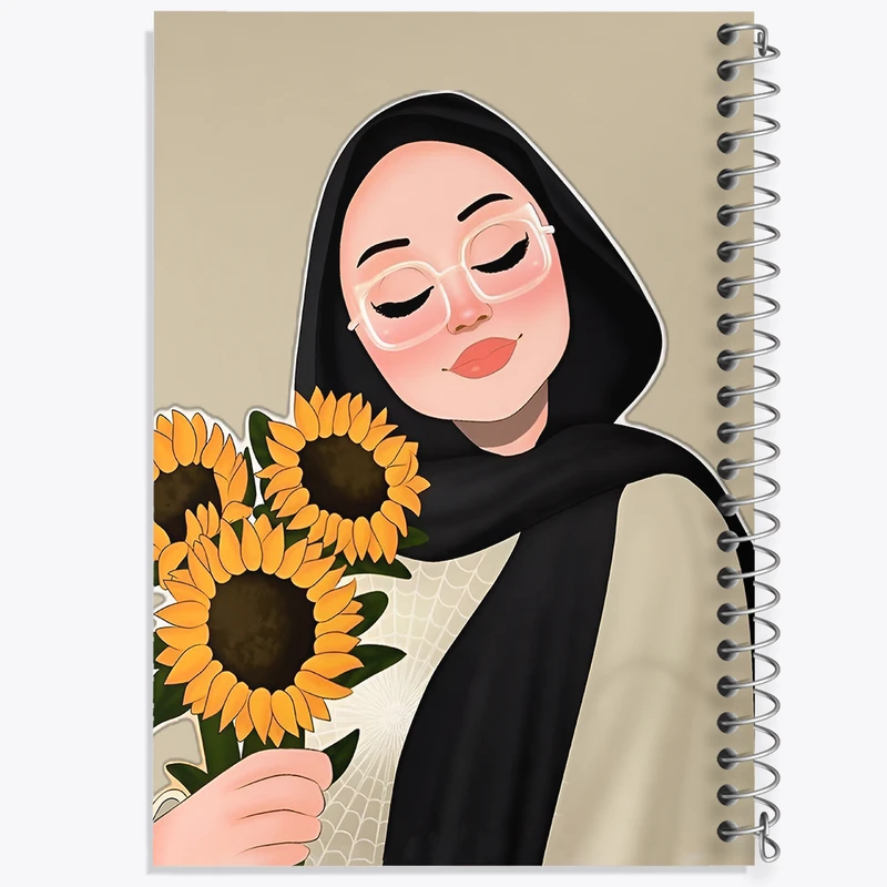 دفتر مشق 100 برگ خندالو طرح دخترانه با حجاب کد F7650
