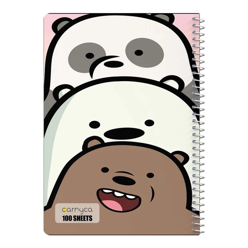 دفتر مشق 100 برگ سیمی کارنیکا طرح سه خرس کله پوک We Bare Bears کد 61526