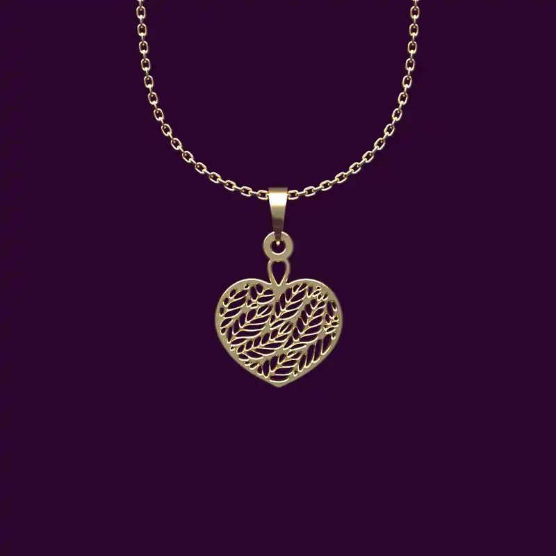 گردنبند طلا 18 عیار زنانه مدوپد مدل طرح قلب و برگ کد NN1042