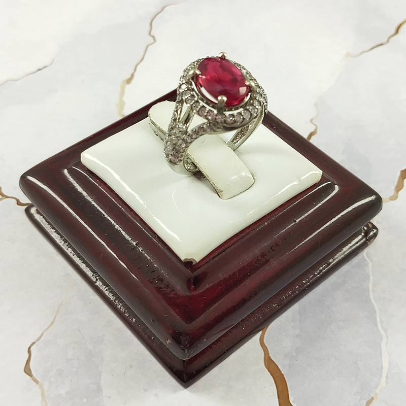 انگشتر نقره زنانه سلین کالا مدل یاقوت سرخ کد 49