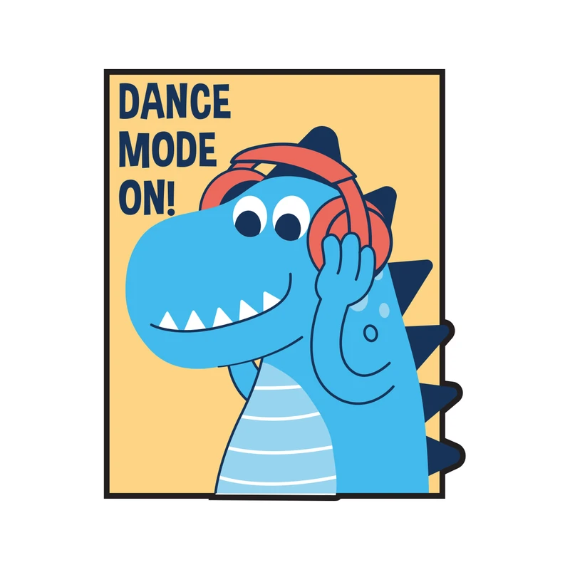 برچسب لپ تاپ طرح دایناسور شاد کد 2348