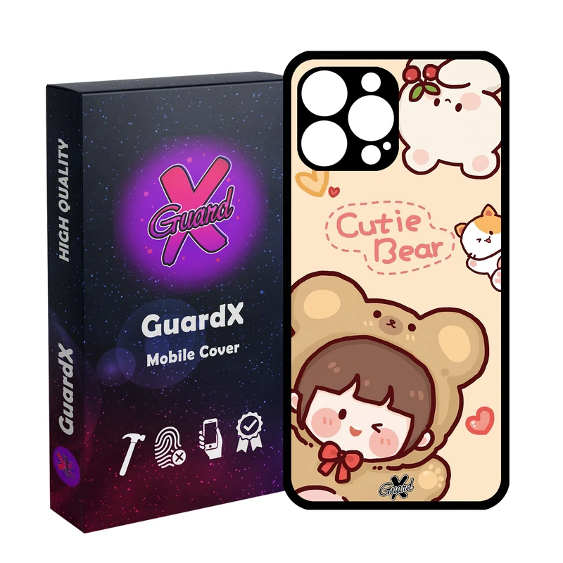 کاور گارد ایکس طرح خرسی مدل Glass10506 مناسب برای گوشی موبایل اپل iPhone 13 Pro Max