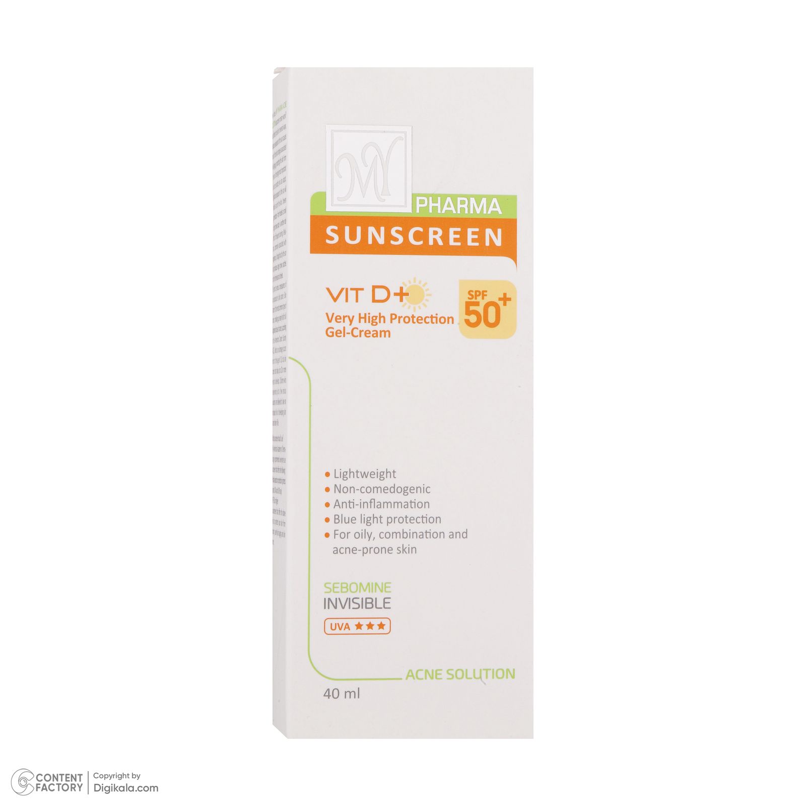 کرم ضدآفتاب بی‌رنگ مای سری فارما مدل SPF50، مناسب پوست‌های چرب و مختلط، حجم 40 میلی‌لیتر -  - 11