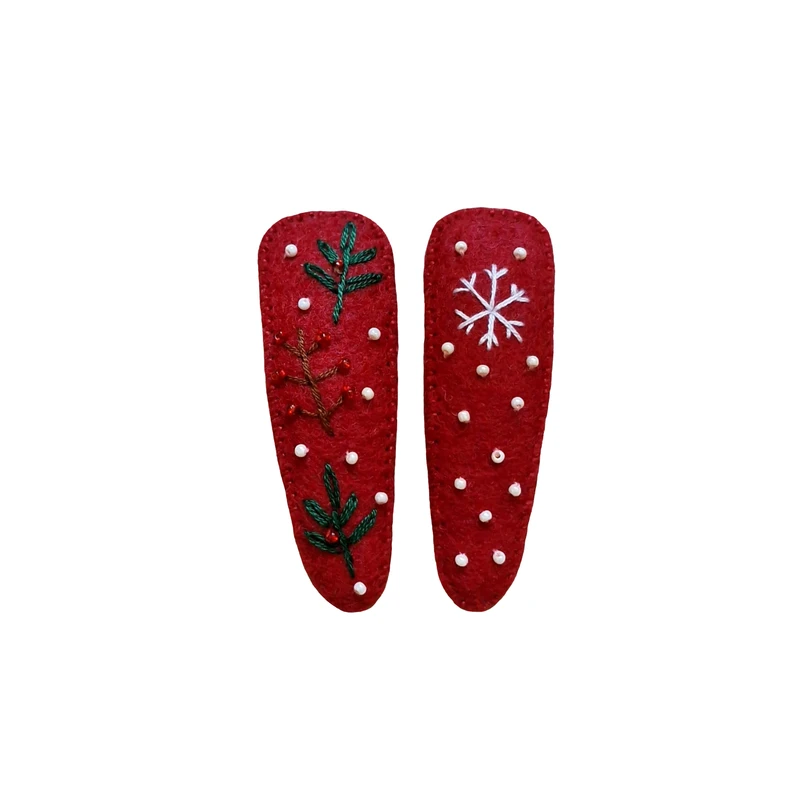 گیره مو زنانه مدل جواهردوزی و گلدوزی بسته دو عددی