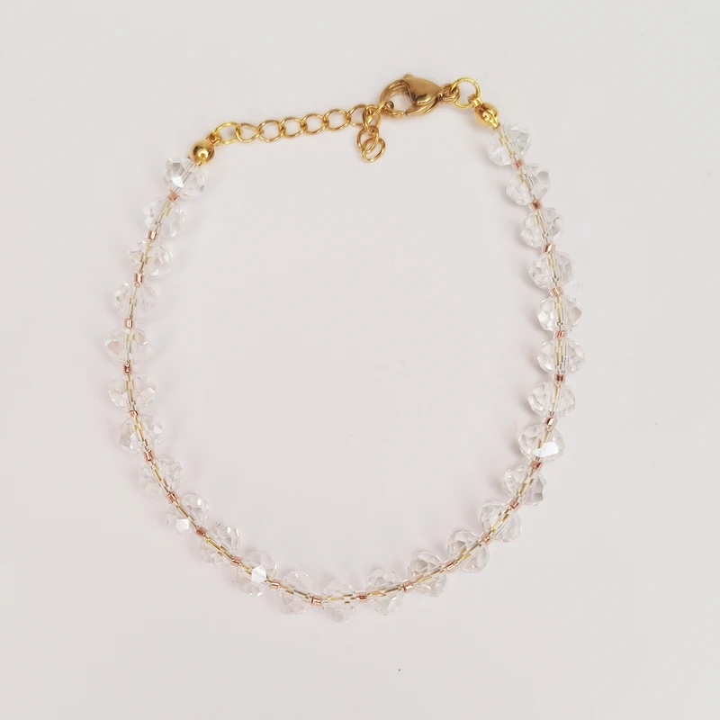 دستبند زنانه مدل کریستال شفاف کد 105