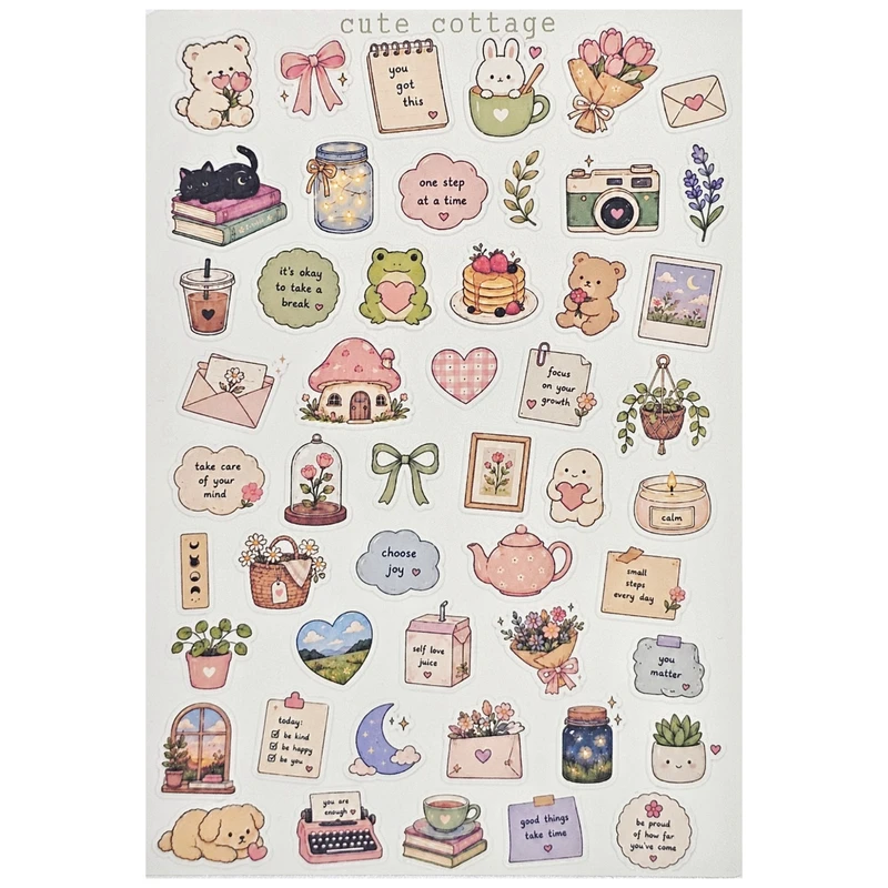 برچسب طرح برش خورده بولت ژورنال مدل Cute Cottage A5