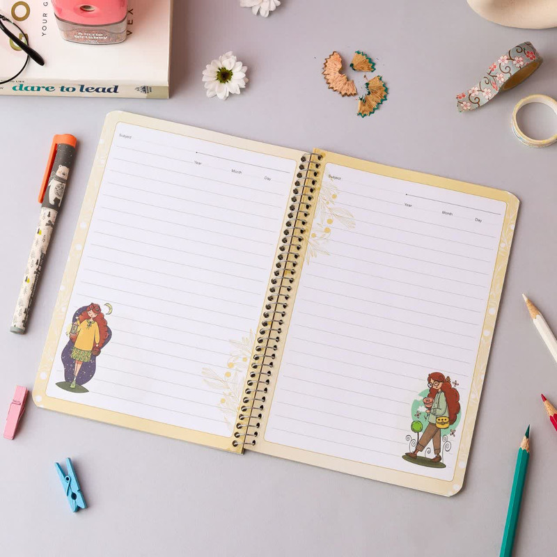 دفتر مشق 50 برگ دایان مدل حاشیه دار کد 43541 بسته 4 عددی