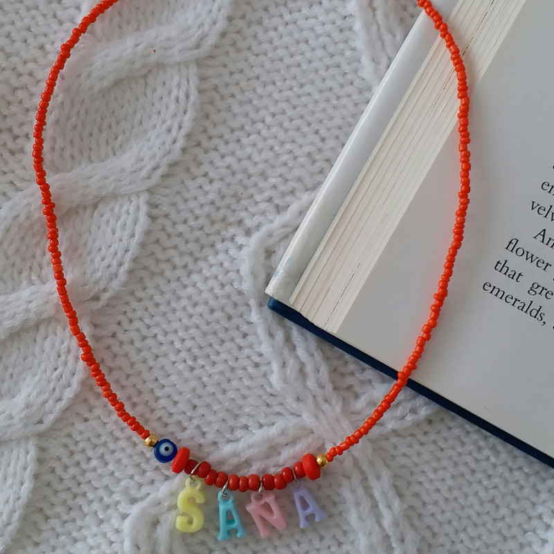 گردنبند دخترانه مدل تابستانی اسم سنا و ثنا G109