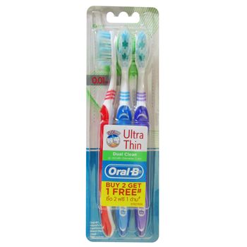 مسواک اورال-بی سری Ultra Thin مدل Dual Clean با برس خیلی نرم بسته 3 عددی