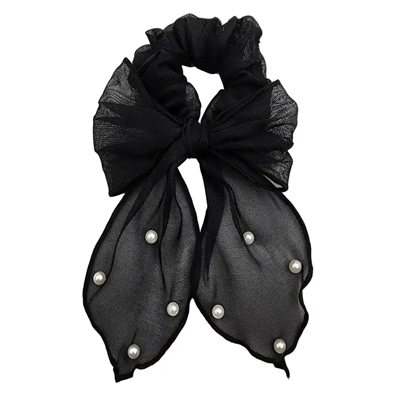 کش مو زنانه مدل پاپیون مرواریدی کد KSH745-A