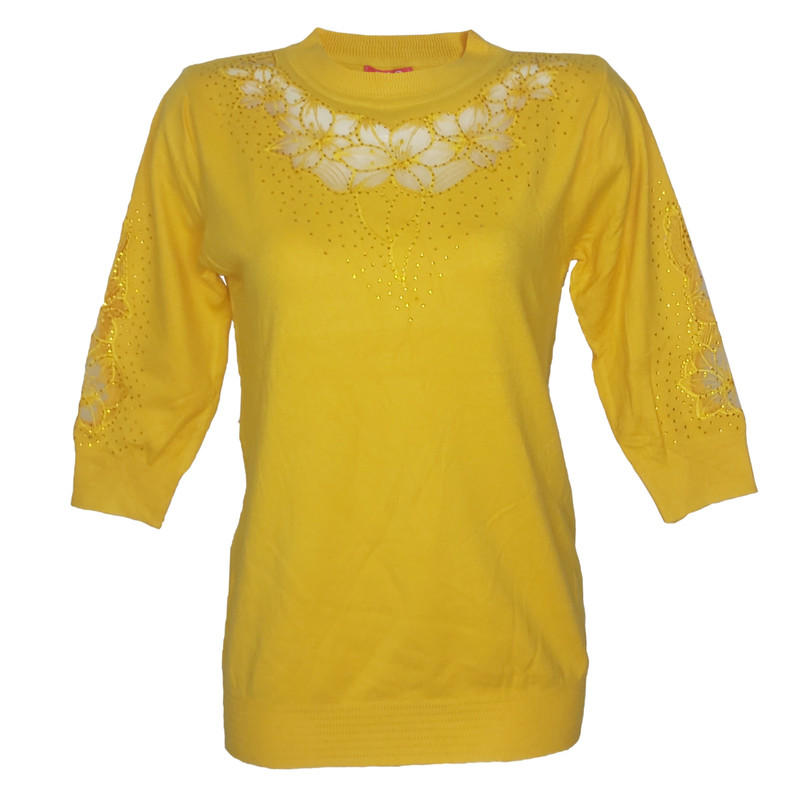 پلیور زنانه مدل گیپوری نگین دار ۵۶۵