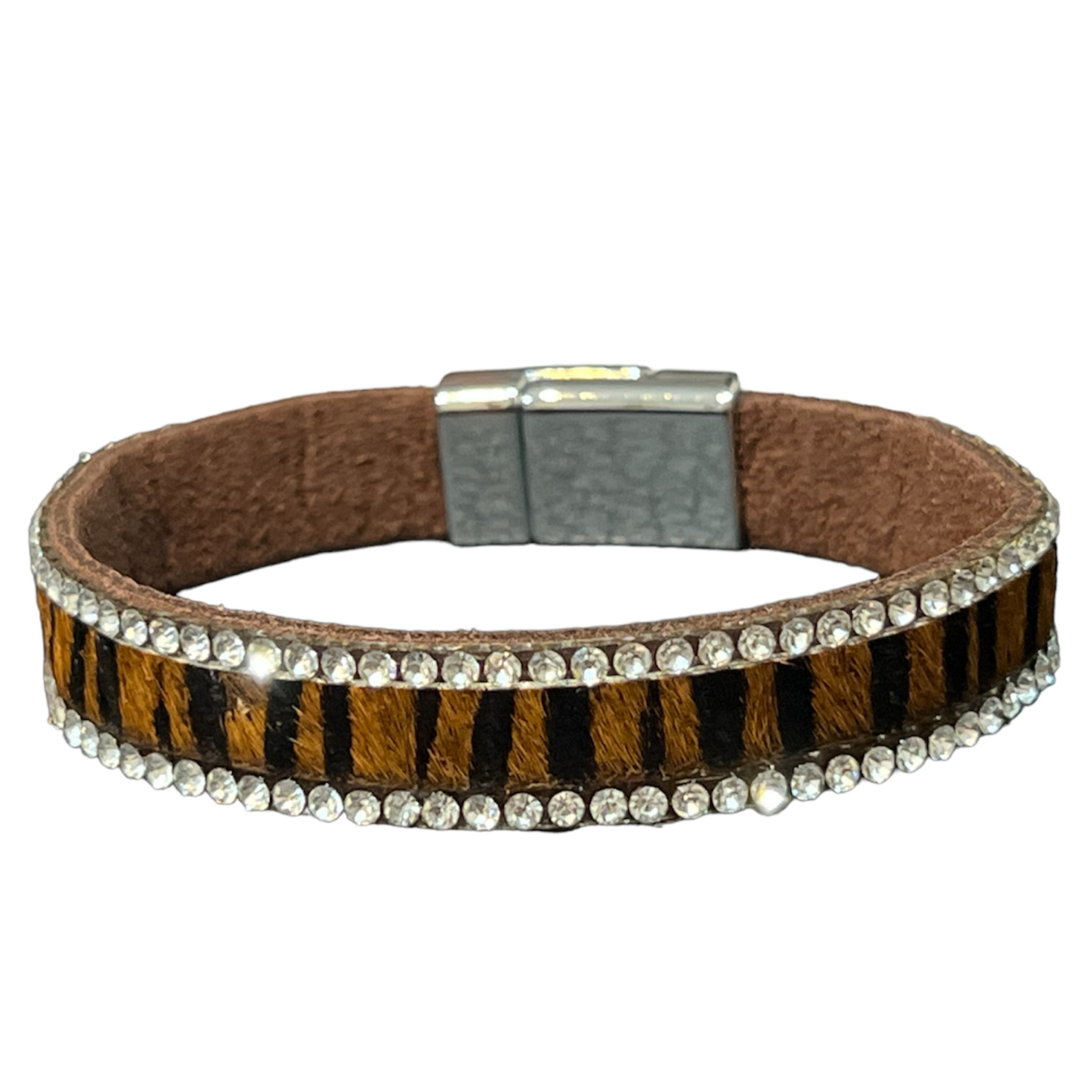 دستبند زنانه مدل پلنگی نگین کد 8000