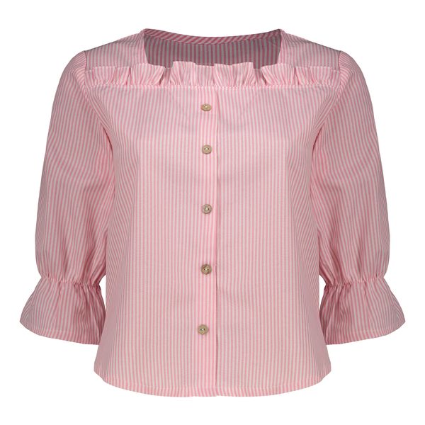 شومیز آستین بلند یقه خشتی زنانه مدل ستایش