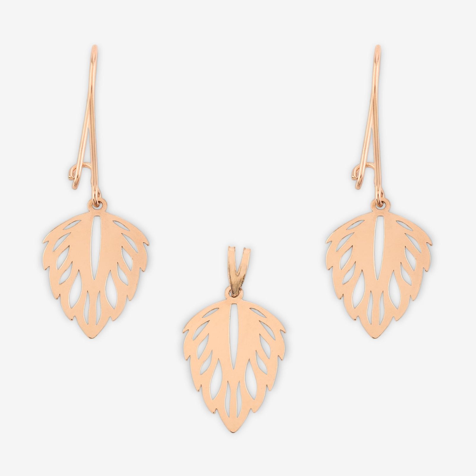 نیم ست طلا 18 عیار زنانه حافا گلد مدل برگ کد nim07 -  - 1