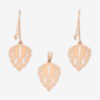 نیم ست طلا 18 عیار زنانه حافا گلد مدل برگ کد nim07