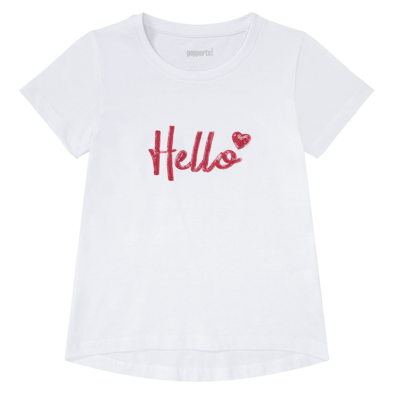 تی شرت آستین کوتاه دخترانه پیپرتس مدل Hello 8983