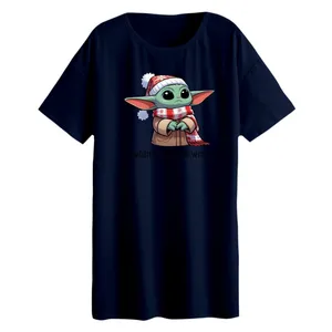 تی شرت لانگ زنانه مدل بیبی یودا کریسمس کد 2