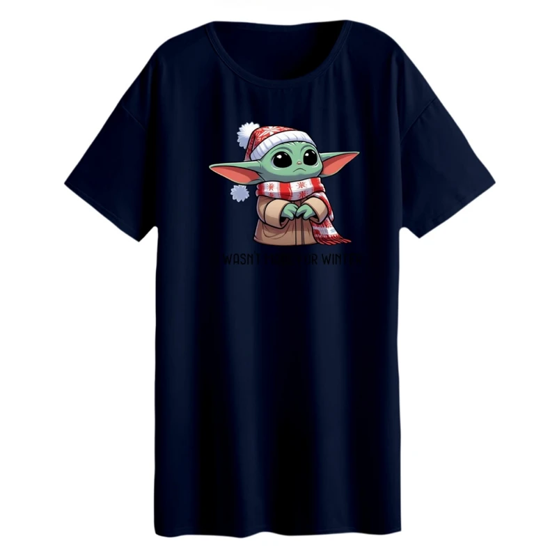 تی شرت لانگ زنانه مدل بیبی یودا کریسمس کد 2