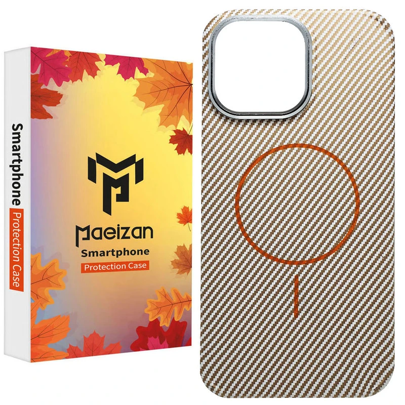 کاور پاییزان مدل CRBON طرح سیلیکونی مگ سیف مناسب برای گوشی موبایل اپل IPhone 16 Pro Max
