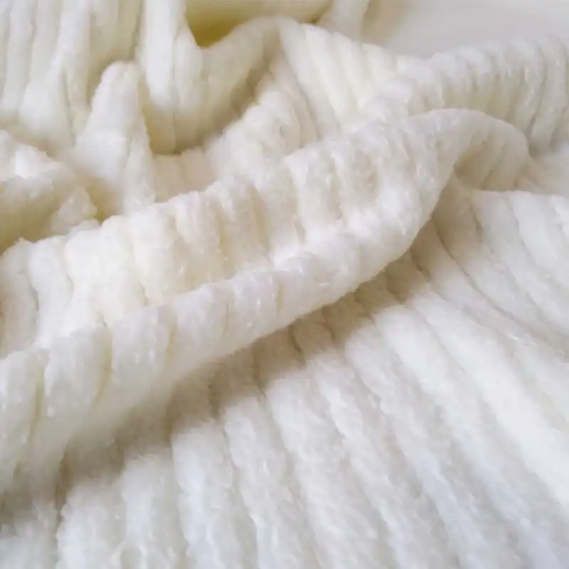 پارچه لباس مدل مخمل حوله ای دو رو طرح راه راه کد 1